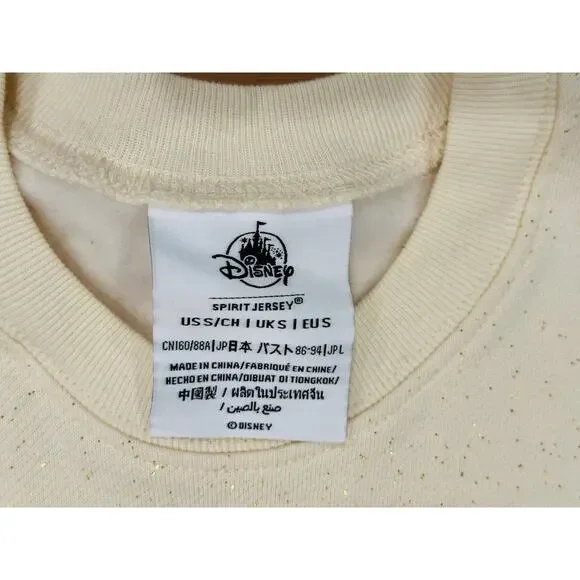 NEW Disney Sequined Santa Mickey Merry Christmas Pixie Dust Spirit Jersey Size S - Picture 5 of 9